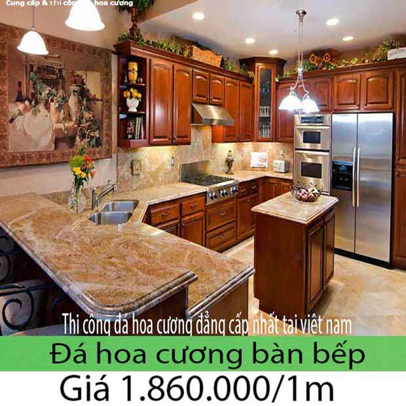 Bếp đá hoa cương granite chống trầy chống thấm