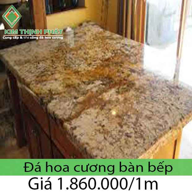 Bếp đá hoa cương granite màu sắc ấm không gian nhà bếp
