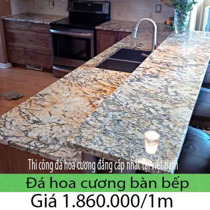 Bếp đá hoa cương granite bếp thông dụng chất liệu siêu bền