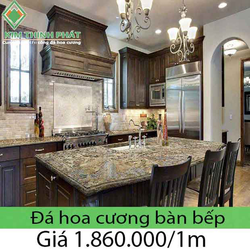 Bếp đá hoa cương granite vừa cần tạo độ thoáng đồng thời