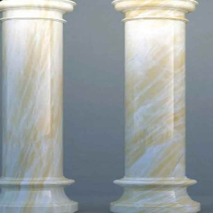Cột tròn đá marble vàng